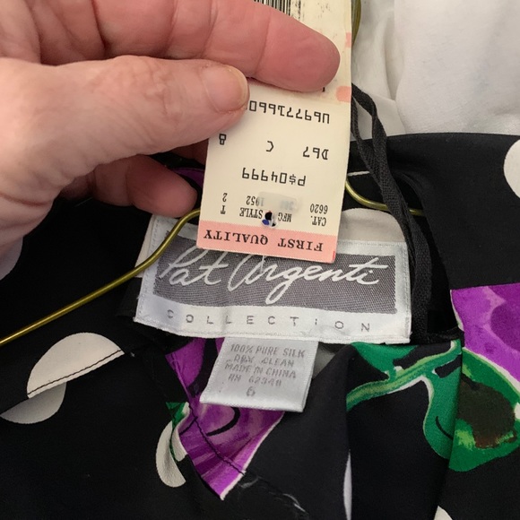 Vintage Pat Argent floral 100% silk - Picture 3 of 8